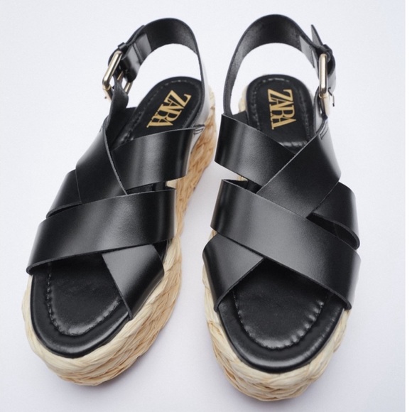 Zara| NWT Braided Platform Wedges - Picture 2 of 11